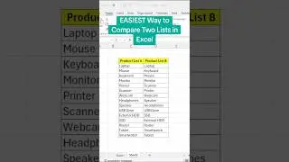Easiest way to compare two lists in Excel 📊No formulas stress! #spreadsheets #excel #shorts