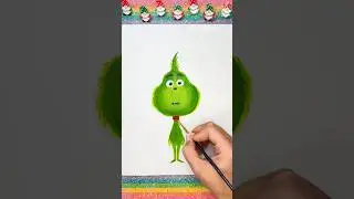 GRINCH Painting 💚🎄 | Art for Kids #shorts #artforkids #paintingforkids