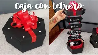 DIY ♡ Decora tu caja de regalo ♡ Caja hexagonal con letrero ♡| Erandy Paz