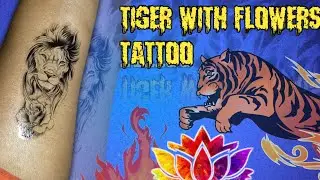 How to put body tattoo sticker animal tiger flower tattoo designs temporary tattoo
