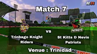 CPL 2025 | Trinbago Knight Riders v St Kitts & Nevis Patriots | Match 7 Highlights | Real Cricket 24