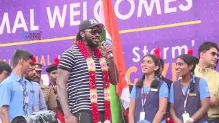 chris gayle at velammal School to felicitate internation chess achievers at chennai