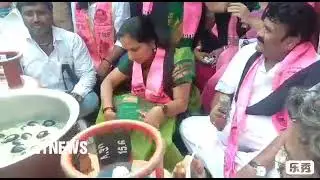 Trs Party Leaders Protest Against Hike in Fuel Prices & Gas Imposed by Central Government