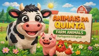 Learn Farm Animals | Animais da Quinta in European Portuguese & English for Kids