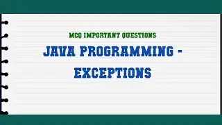 JAVA Programming - Exceptions MCQ Questions