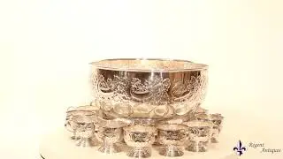 Vintage Viners of Sheffield Punch Bowl Set with 12 cups