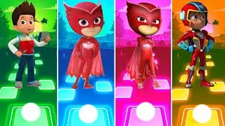 Paw Patrol Ryder 🆚 Pj Masks Owelette 🆚 Pj Masks Greg 🆚 Paw Patrol Rubble 🎵🎧 Funny Tiles Hop Edm Rush