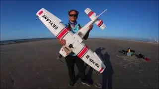 Beach flying Sea Meer Insel RC Modelflugzeug Plane FPV Nordsee Strand Cessna