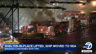 Shelter-in-place lifted after ship fire in Los Angeles, caused by electrical fire below deck
