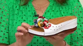 Spring Step Leather Slide Sandals Flowerchild on QVC