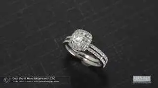Dual Shank Halo Solitaire with CAC