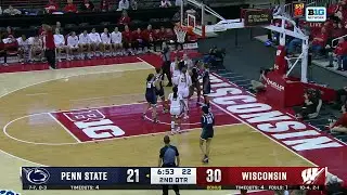 Kiyomi Mcmiller COAST-TO-COAST & Finishes Through Contact vs. Wisconsin | Penn State Basketball