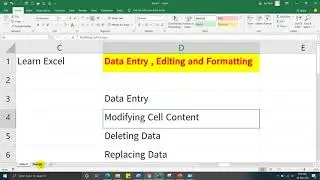 Excel လေ့လာသူတိုင်း သိထားသင့်တဲ့ ... Data Entry , Editing and Formatting သင်ခန်းစာ