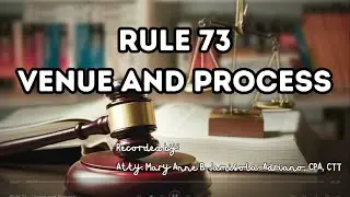 [Audio Rules of Court] Rule 73 - Venue and Process (Settlement of Estate of Deceased Persons)