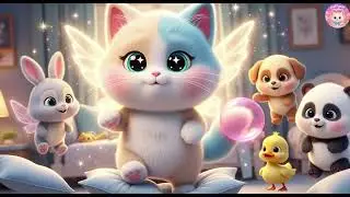 Puffy Cat&rsquo;s Bedtime Sparkle Song 🌙✨ | Magical Sleep Rhyme for Toddlers & Kids 🐱🎶💜