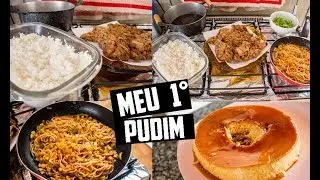 FAZENDO ALMOÇO E MEU PRIMEIRO PUDIM DA VIDA