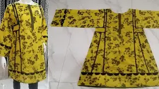 Square sleeves panel kurta with laces #cutting stitching ideas #2022