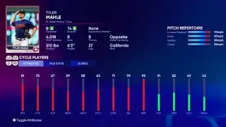【MLB THE SHOW 22 PLAYER'S DATA / メジャーリーグ選手能力】TWINS 51 TYLER MAHLE ツインズ タイラー・マーリー選手