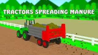Satisfying Farm Work &ndash; Tractors Loading & Spreading Manure  Ambient Farm Sounds