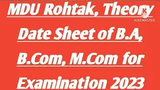 B.Com/M.Com Date Sheet -MDU Rohtak- DDE , examination 2023