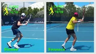 Jo&atilde;o Fonseca vc Sinner forehand