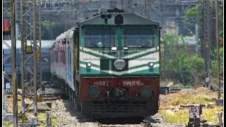 Grand Arrival of RAJDHANI EXPRESS into Kalyan Junction - 12432 TVC Rajdhani !!