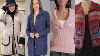 Very Attractive and Unique crochet handknit cardigan jacket jumper Pattern designs ideas for women
