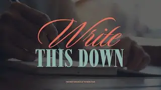 Write This Down // Dominick Butler
