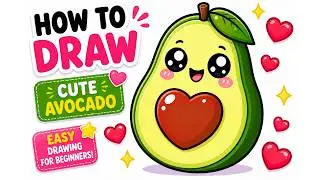 How to Draw a Cute Kawaii Avocado 🥑✨ Easy Drawing for Beginners