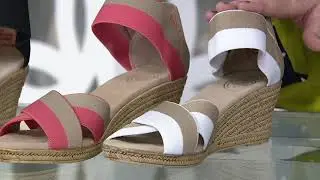 Charleston Shoe Co. Stretch Wedge Sandals - Cannon on QVC