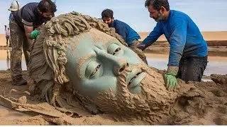Workers Find Ancient Statue In Dried Up River. Then It Suddenly Breaks Open