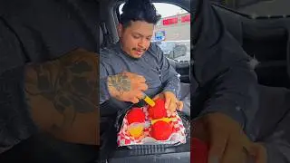 HOT CHEETOS JAMBALAYA BALLS CUSTOMER REACTION #foodshorts #cheesepull #mukbang
