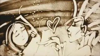 RED DRESS. THE HEART TRUTH. Live sand animation performance