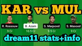 KAR vs MUL Dream11|KAR vs MUL Dream11 Prediction|KAR vs MUL Dream11 Team|