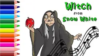 How to Draw Walt Disney Cartoon Characters /  Witch from Snow White and the Seven Dwarfs