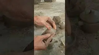 Mini kitchen set native stove,teapot,ladle.frying pan and pot made of clay  #viral#trending #shorts