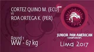 Round 1 WW - 67 kg: M. CORTEZ QUINO (ECU) df. K. ROA ORTEGA (PER) by FALL, 6-0