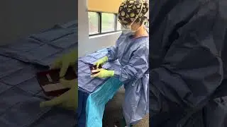 Draping the mayo and organizing the backtable #surgicalskills #surgicaltech#surgicaltechnology #mayo