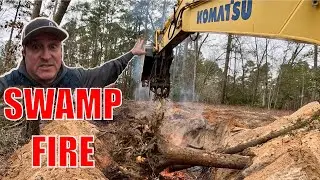 Big Iron Meets Big Fire | Satisfying Swamp Land Clearing
