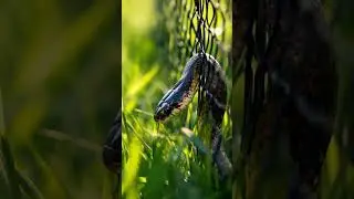 🐍Snake Got Stuck in a Fence What Happened? #SnakeCaught #FenceFail #Shorts #snake #wildlife #rescue