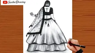 Drawing for girls beautiful and easy step by step || Pencil sketch drawing full video