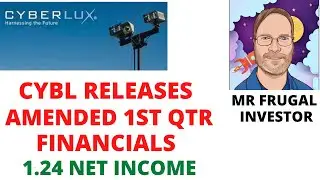 CYBL STOCK, CYBL STOCK NEWS, CYBL RELEASES AMENDED 1ST QTR RESULTS, SHOWING 1.2M NET INCOME