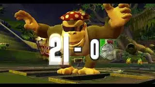 Mario Super Sluggers DK Wilds vs Luigi Knights in DK Jungle Night