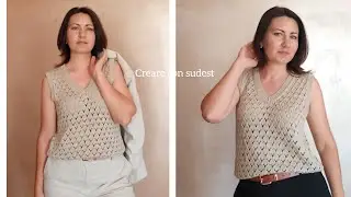 summer top / tutorial canotta ai ferri/ scollo a V