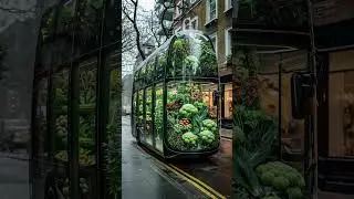 The eco inspired bus fleet bringing veggies 🥦to the street. #relaxing #shortvideo #vegitables