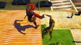 GTA 5 Ultimate Graphics Mod Deadpool VS Aquaman Fight