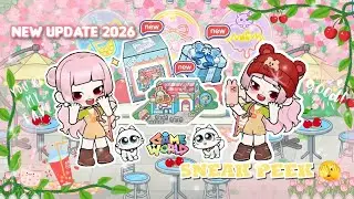 GAME WORLD NEW UPDATE 2026 | BUBBLE TEA HOUSE SNEAK PEEK 🫣✨|🎁 FREE FURNITURE #gameworld #newupdate 