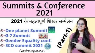 Important Summit & Conference 2021| शिखर सम्मेलन 2021 | Current affairs 2021