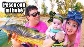 🍀 Primer día de PESCA con mi BEBÉ 🍀 🎣Pescando Carpas BARBOS y black BASS 🐠 CARPFISHING