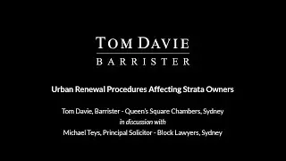 Urban Renewal Procedures Affecting Strata Owners